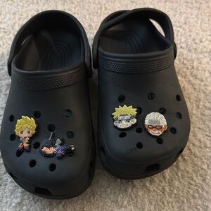 Black Clogs with Anime Charms